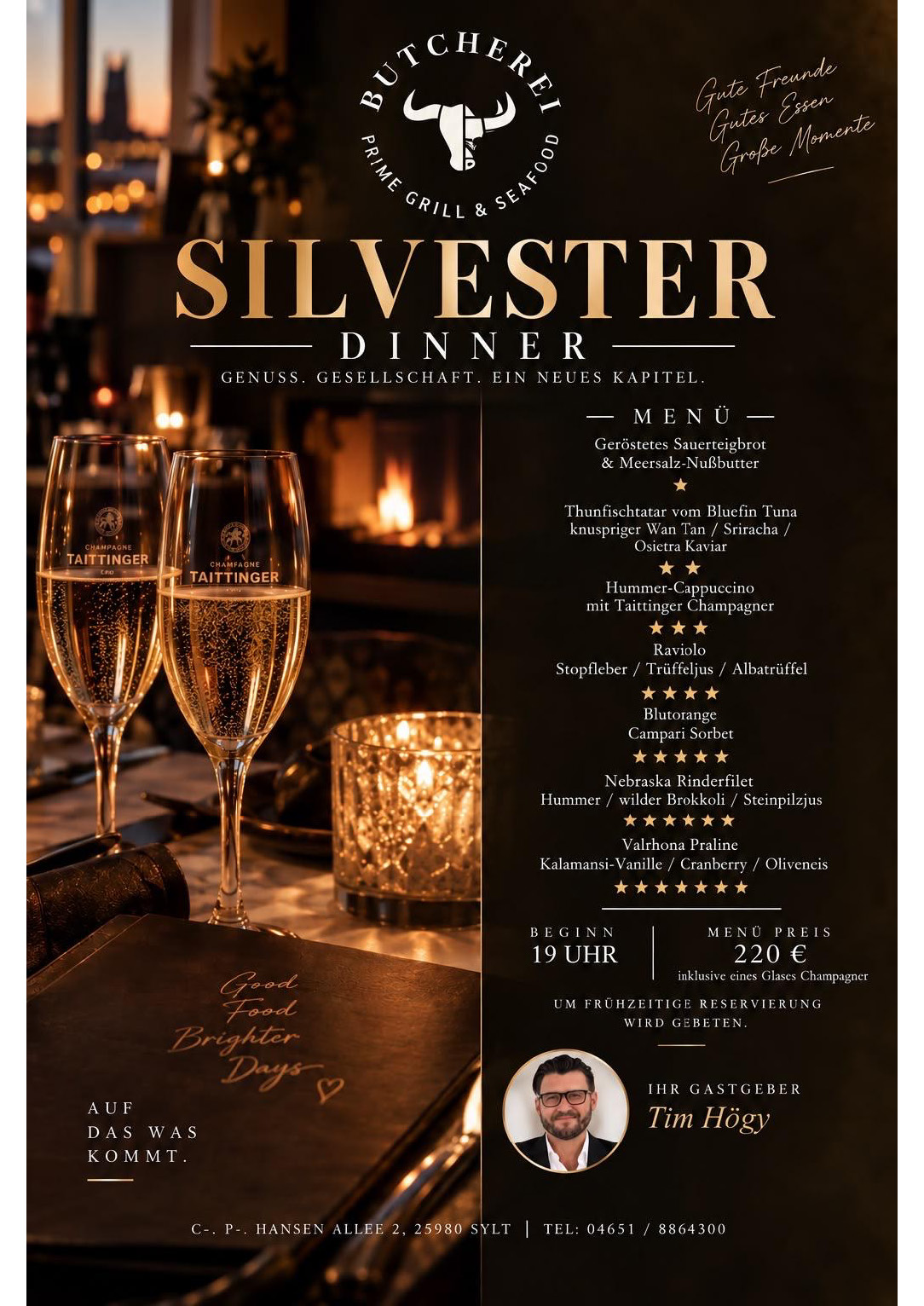 Silvester Dinner 2026 in der Butcherei